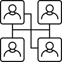 Poster - Grid of user icons representing people and community isolated on transparent background