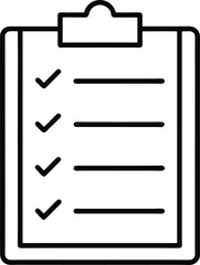 Poster - Outline icon representing a checklist or policy document isolated on transparent background