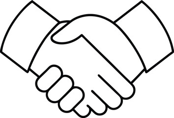 Poster - Outline icon of two hands shaking in agreement isolated on transparent background