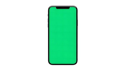 Fototapete - Isolated smartphone with green screen for mockup and app development on white background device view 100 on transparent background