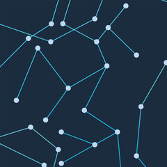 Fototapete - Background blue technology line connect circle communication network simple pattern