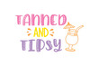 © Lemon - Tanned and Tipsy Summer Cocktail Quote SVG Design