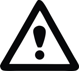 Poster - A bold black exclamation mark within a thick black triangle border on a clean white background signifying a general warning or alert