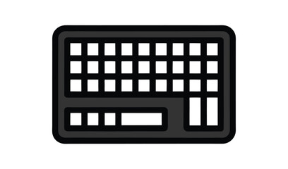 Poster - Simple black computer keyboard icon with white keys and rounded corners
