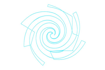 Leinwandbilder - Abstract light blue spiral rotating on transparent background, creating a mesmerizing visual effect