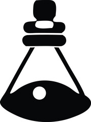 Poster - Stylized black and white icon of a buoy with a white circle representing a light or marker