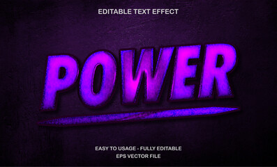 Poster - Power editable text effect with vibrant purple glow for energetic titles