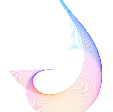  Creative art. Abstract wavy stripes. Colors lines created using Blend Tool. Vector  report cover page Design elements on white background isolated, design template for text