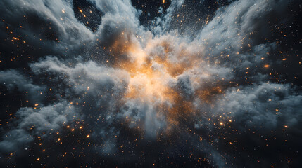 Wall Mural - Colorful Abstract Space Background with Stars and Cosmic Elements