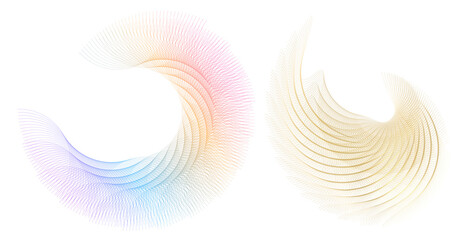 Poster - Abstract glow wavy sign on white background isolated. Brush mesh glow effect creative line art. Design elements. Wave glittering rainbow lines.  for banner, frame page