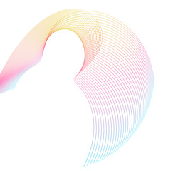 Poster - Design elements on white background isolated, design template for text. Creative art. Abstract wavy stripes. Colors lines created using Blend Tool. Vector  report cover page