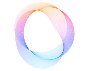 Aufkleber -  Abstract vertical wavy stripes on white background isolated. Circle Design elements. Wave of many lines circle ring jpg