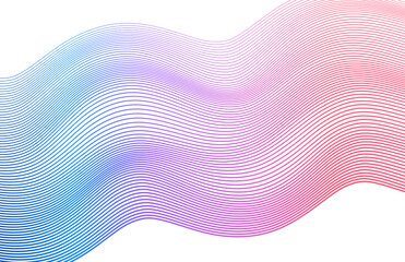 Poster - Abstract wavy stripes on white background isolated. Colourful waves with lines created using Blend Tool Design elements. Wave of many purple lines jpg