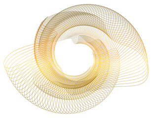Aufkleber - Colourful waves with lines created using Blend Tool Spirals Design elements. Wave of many lines circle ring. Abstract vertical wavy stripes on white background isolated