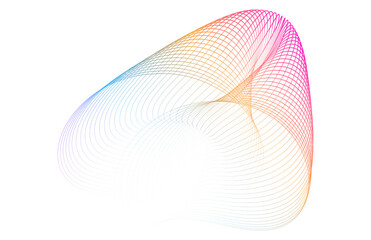 Aufkleber - Design elements. Wave of many purple lines circle ring with dots. Abstract vertical wavy stripes on white background isolated. jpg