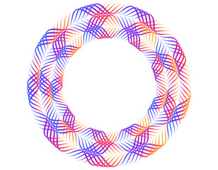 Poster - Design elements. Wave of many sparkling lines. Abstract circle glow wavy shape on a white background isolated. Creative line art. jpg deco style for wedding invitation