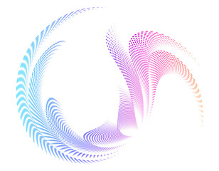 Aufkleber - Design elements. Circle ring rotation. Abstract vertical wavy stripes on white background isolated jpg 