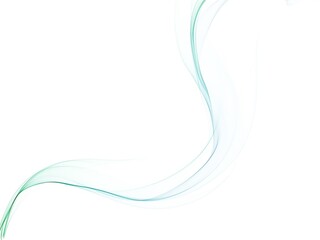 Aufkleber - Teal abstract flowing wave presents a sense of motion on a clean white canvas creating a calming modern backdrop.
