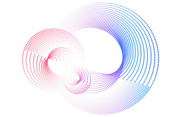 Aufkleber - Abstract vertical wavy stripes on white background isolated. Design elements. Wave of many purple lines circle ring with dots jpg