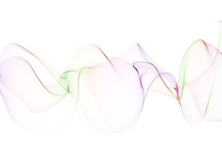 Aufkleber - Delicate flow of color in an abstract wave illustration on a pristine white background, perfect for graphic design elements