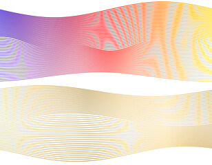 Poster - Wave of many sparkling lines. Abstract circle glow wavy shape on a white background isolated. Creative line art. Design elements. art deco style for wedding invitation jpg