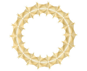 Poster - Design elements. Wave of many sparkling lines. Abstract circle glow wavy shape on a white background isolated. Creative line art. jpg art deco style for wedding invitation