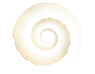 Aufkleber - Wave of many purple, gold lines circle ring. Abstract vertical wavy stripes on white background isolated. Design color spirals elements jpg