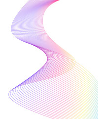 Poster - Design wive lines elements on white background isolated. Vertical Creative art. Abstract wavy stripes. Colors lines created using Blend Tool. jpg digital for promotion new product, report cover page