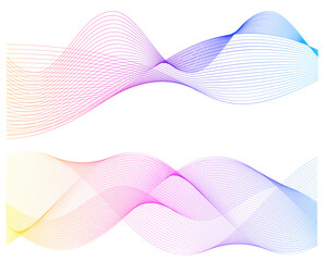 Fototapete - Abstract circle glow wavy shape on a white background isolated. Creative line art. jpg 10 art deco style for wedding invitation. Design elements. Wave of many sparkling lines
