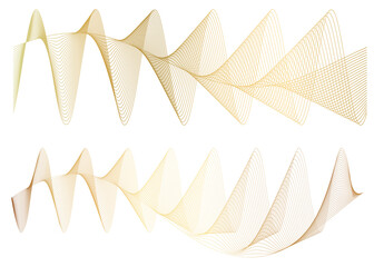 Fototapete - Design elements. Wave of many sparkling lines. Abstract circle glow wavy shape on a white background isolated. Creative line art. jpg art deco style for wedding invitation