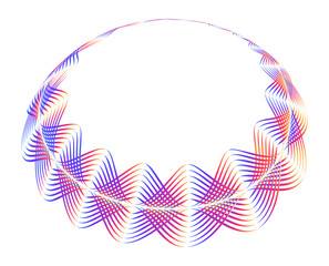 Aufkleber - Wave of many purple lines circle ring. Abstract vertical wavy stripes on white background isolated. jpg Design elements circle