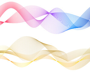 Fototapete - Design elements. Wave of many sparkling lines. Abstract circle glow wavy shape on a white background isolated. Creative line art. jpg art deco style for wedding invitation