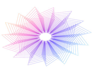 Aufkleber - Design color spirals elements. Wave of many purple, gold lines circle ring. Abstract vertical wavy stripes on white background isolated. jpg