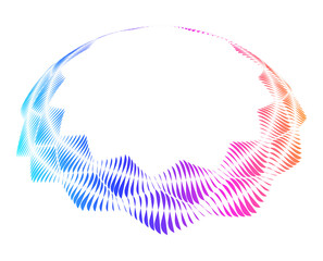 Aufkleber - Design elements circle. Wave of many purple lines circle ring. Abstract vertical wavy stripes on white background isolated. jpg 