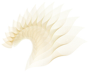 Poster - Design elements. Wave of many sparkling lines. Abstract circle glow wavy shape on a white background isolated. Creative line art. jpg art deco style for wedding invitation