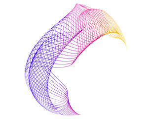 Aufkleber - Design elements. Wave of many purple lines circle ring. Abstract vertical wavy stripes on white background isolated.  jpg