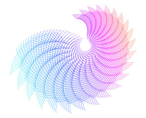 Poster - Design elements. Wave of many sparkling lines. Abstract circle glow wavy shape on a white background isolated. Creative line art.  jpg art deco style for wedding invitation