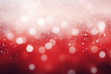 Poster - Festive red christmas background with falling snow and bokeh lights, creating a magical holiday atmosphere