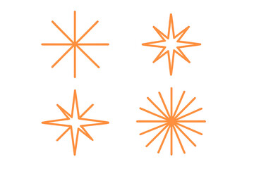 Aufkleber - Four orange star shapes are displayed on a transparent background, evoking a festive holiday atmosphere