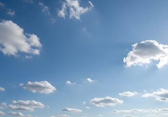 blue sky with soft clouds on a bright sunny day background