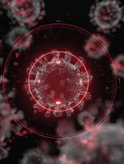 Poster - Digital Animation Showcasing Virus Multiplication With Red Alert Overlay Highlighting Active Viral Replication Process