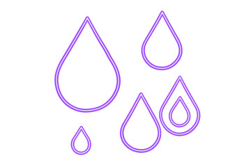 Aufkleber - Luminous purple neon droplets cascading against transparent surface, generating dynamic luminescent visual effect