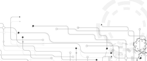 Poster - Vector abstract technology on a white background. Technology black circuit diagram.