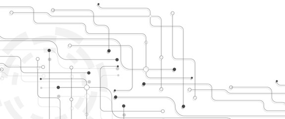 Poster - Vector abstract technology on a white background. Technology black circuit diagram.