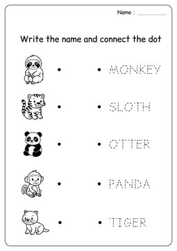Practice worksheet for kindergarten writing