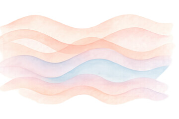 Poster - Pastel watercolor waves flowing in soft, delicate strokes, forming abstract pattern against transparent backdrop with artistic, gentle elegance