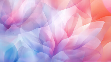 Poster - Ethereal floral background with soft pastel colors blending harmoniously, creating dreamy and tranquil atmosphere