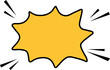 © AdeAmel - Blank Comic Explosion Speech Bubble in Yellow – Pop Art Style Vector Illustration,  perfect for pop art designs, comic books, advertising, and attention-grabbing banners