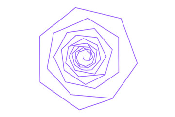 Aufkleber - Purple geometric hexagon spiral creating tunnel effect, transparent backdrop highlighting abstract digital graphic design element