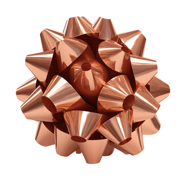 Rose Gold Gift Bow 3D Render